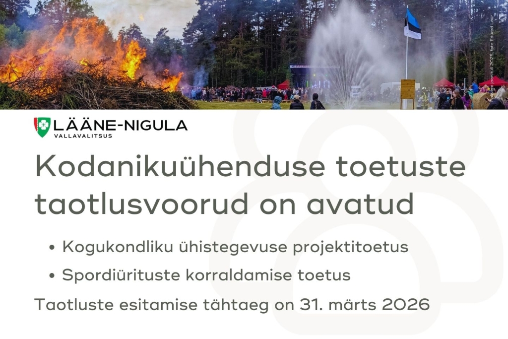 Kodanikuühenduse toetuste taotlusvoorud on avatud  Kogukondliku ühistegevuse projektitoetus   Spordiürituste korraldamise toetus