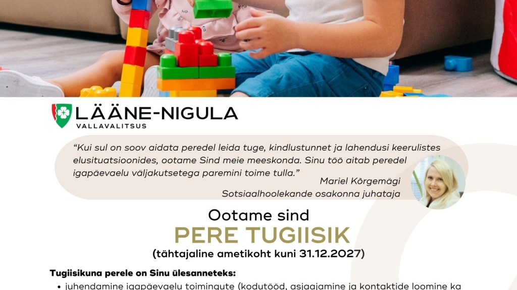Töökuulutus tugiisik perele